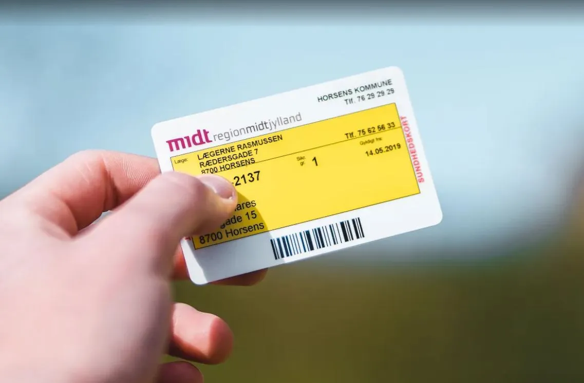 Yellow health card in Denmark.